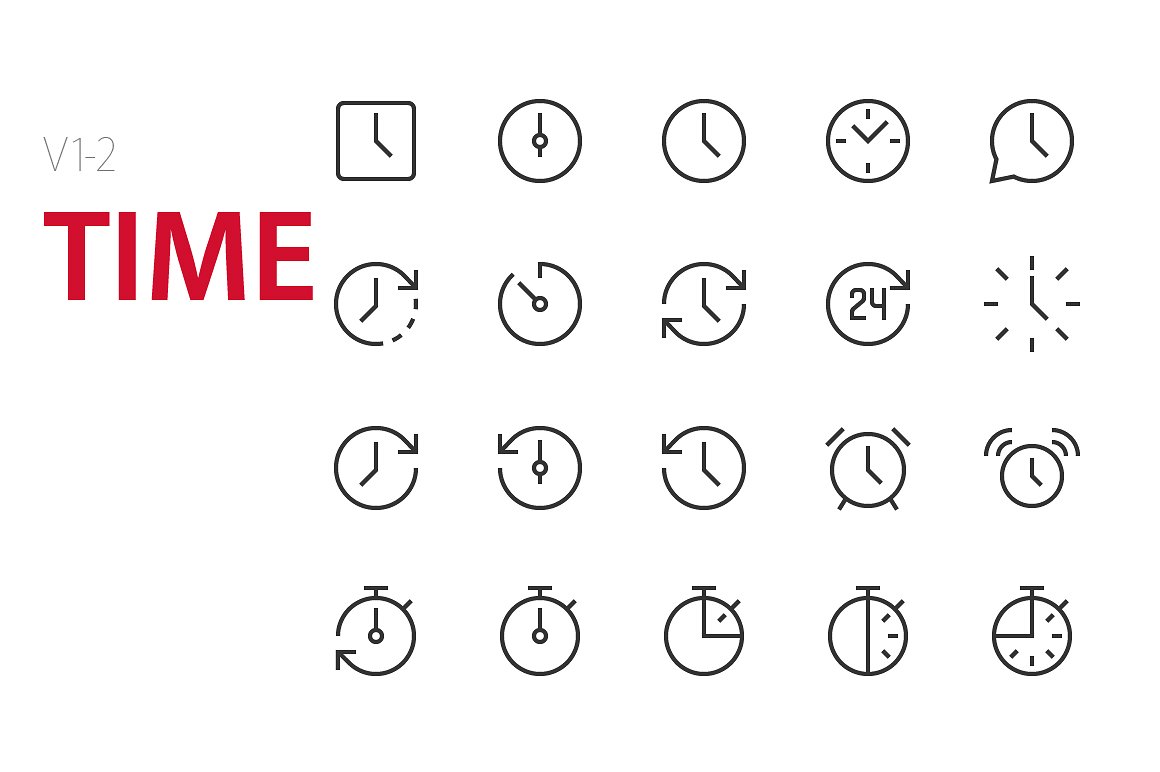 40 Time UI icons