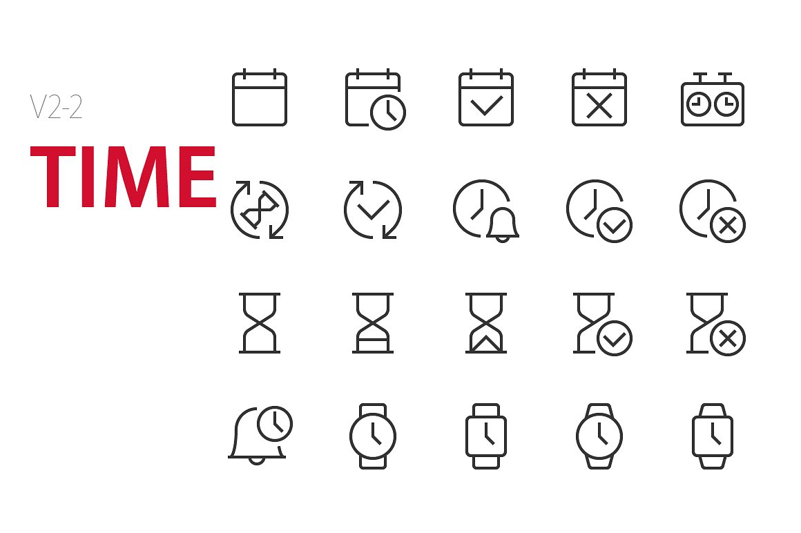 40 Time UI icons