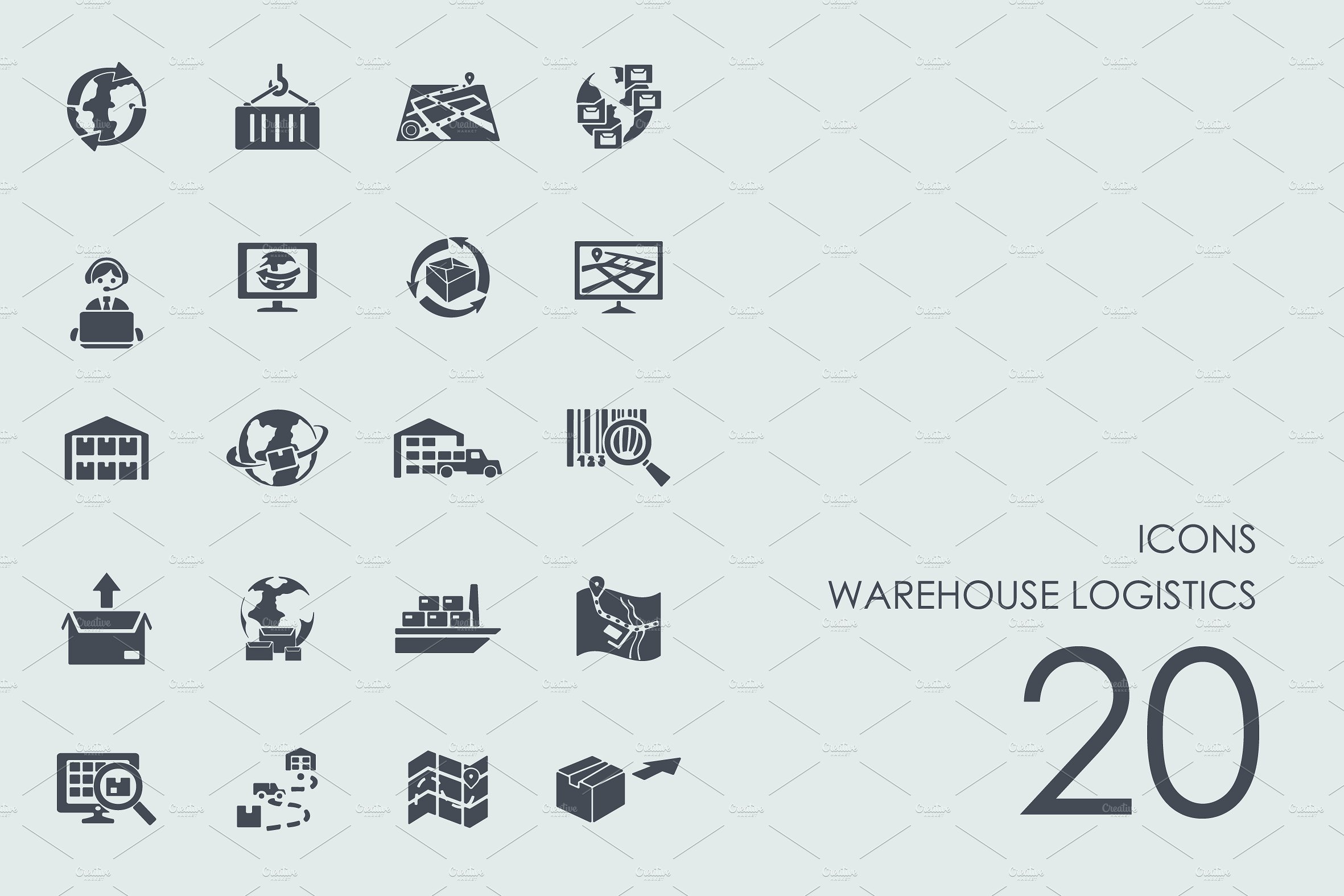 Warehouse logistics icons