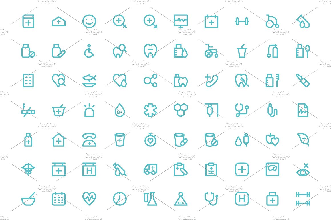 200 Healthcare Line Icons