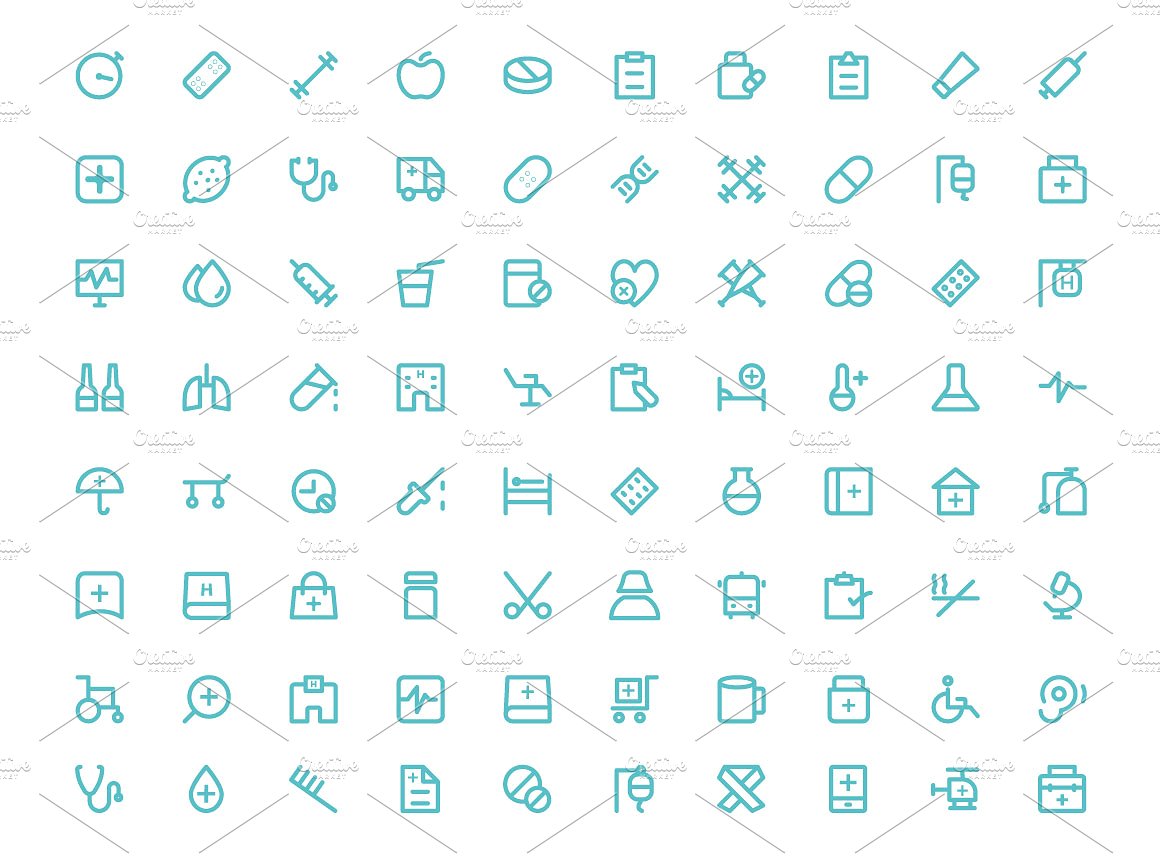 200 Healthcare Line Icons