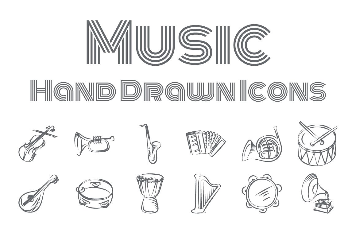 Music Hand Drawn Icons