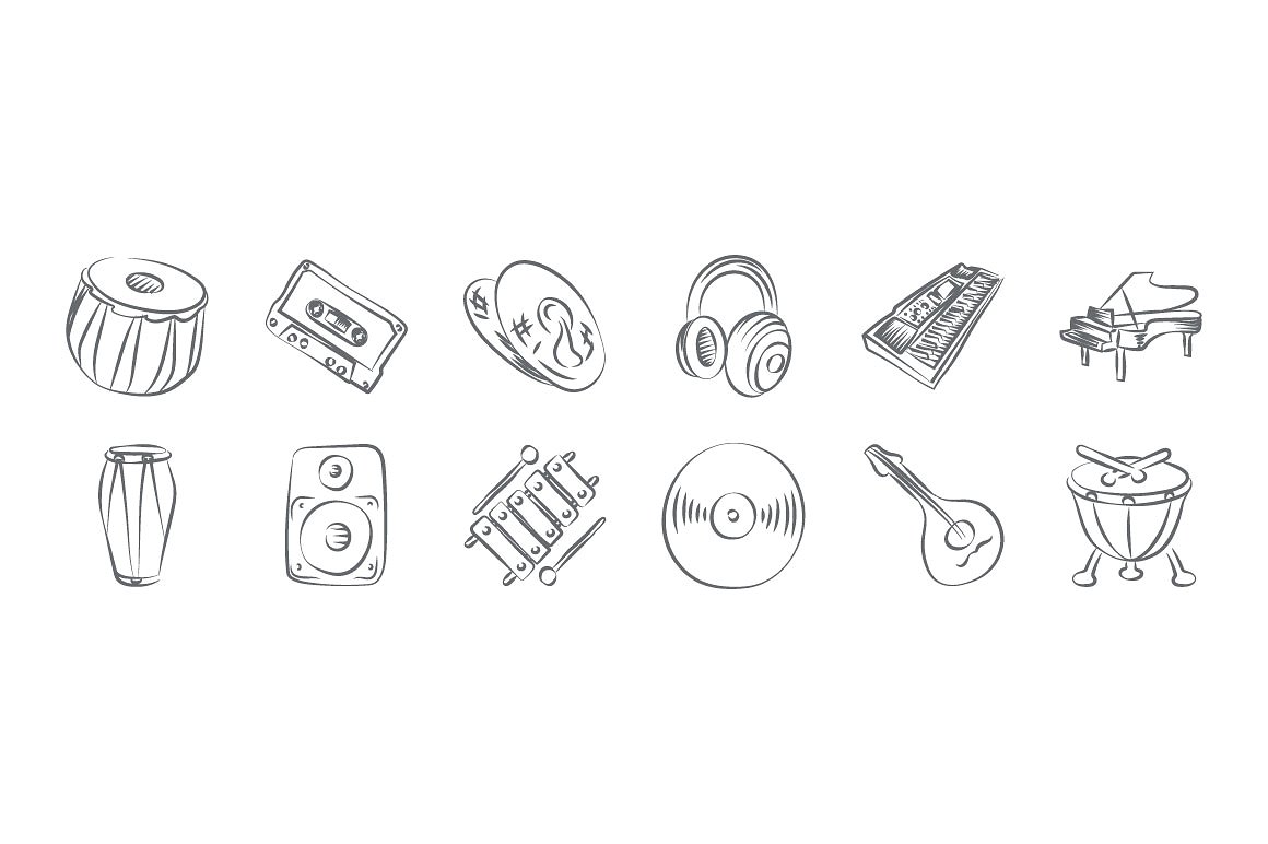 Music Hand Drawn Icons