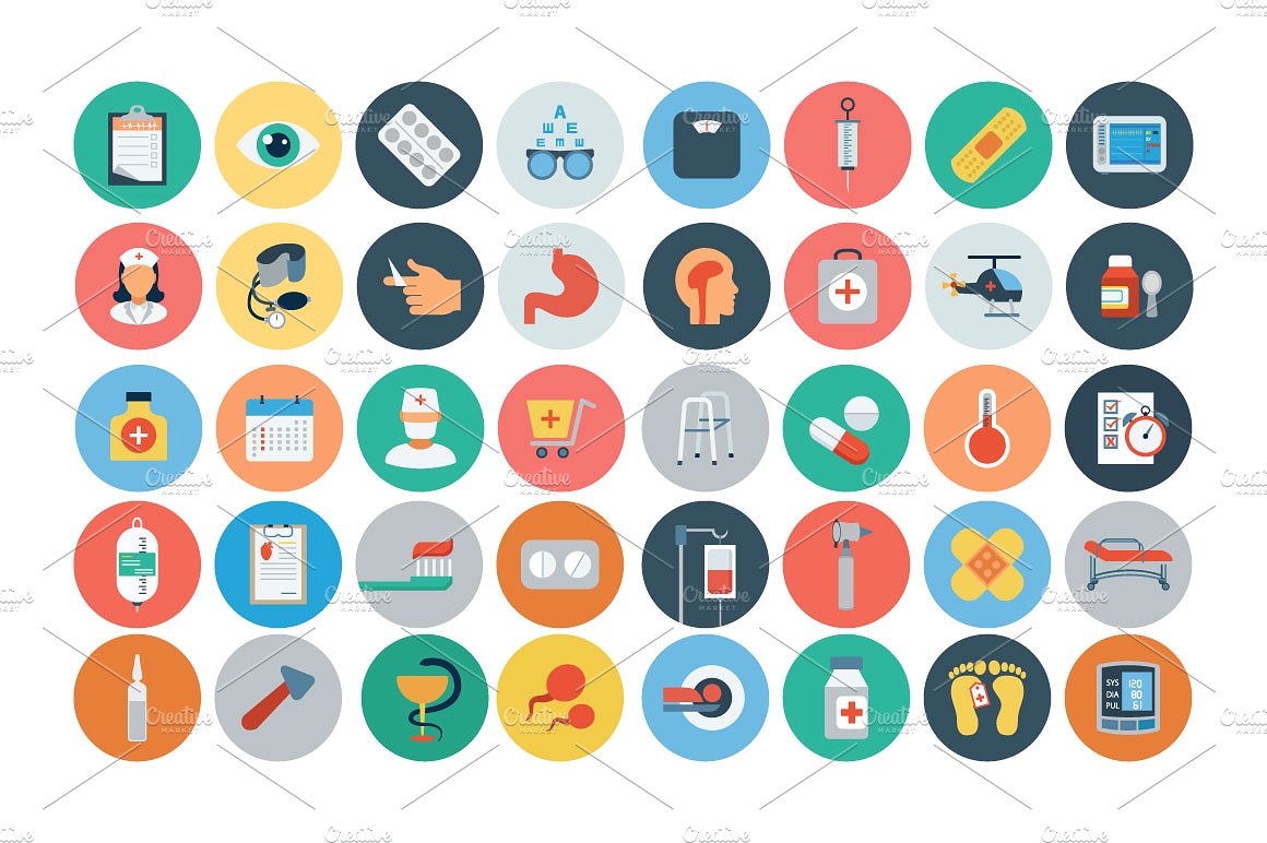 100 Medical Flat Icons