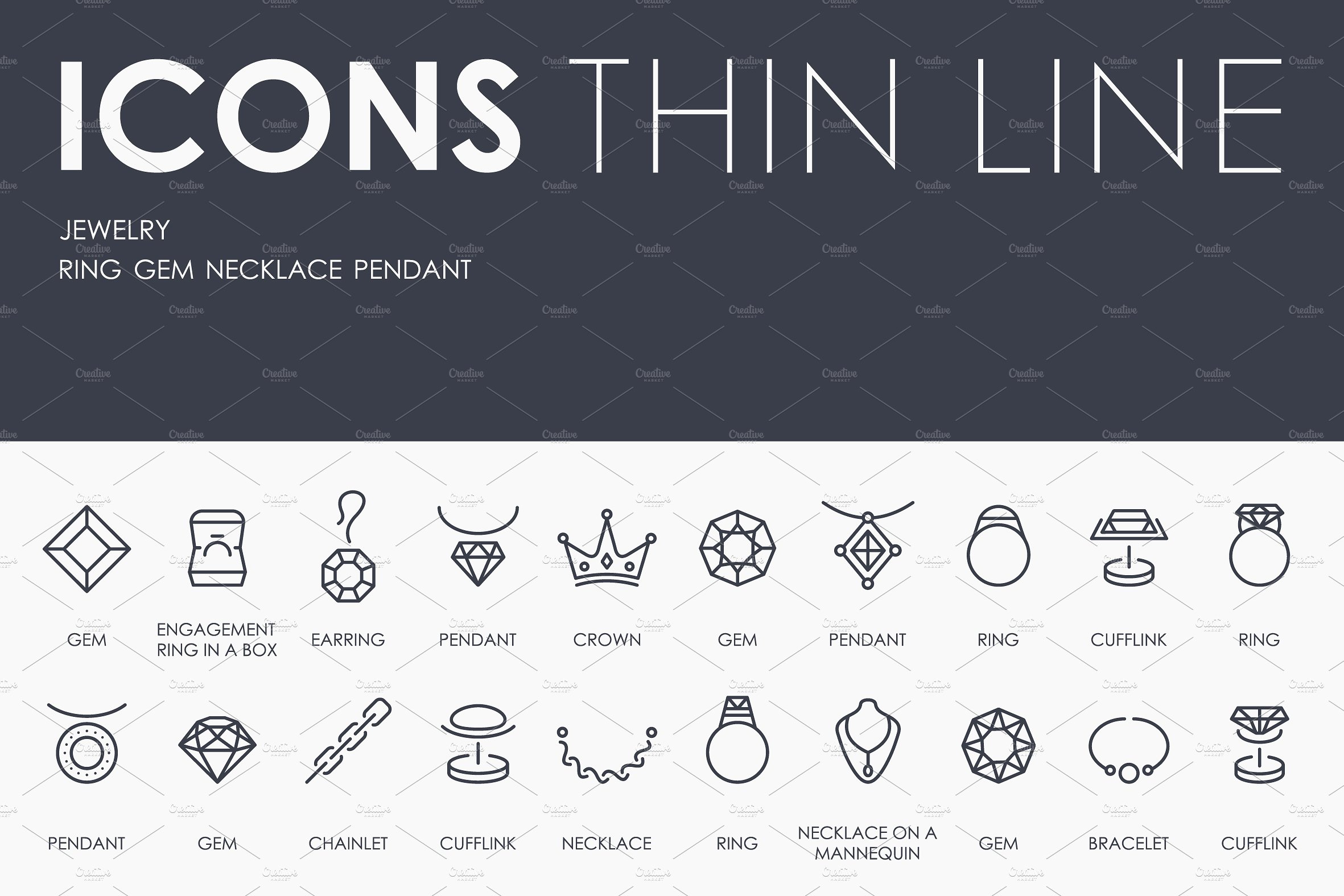 Jewelry thinline icons