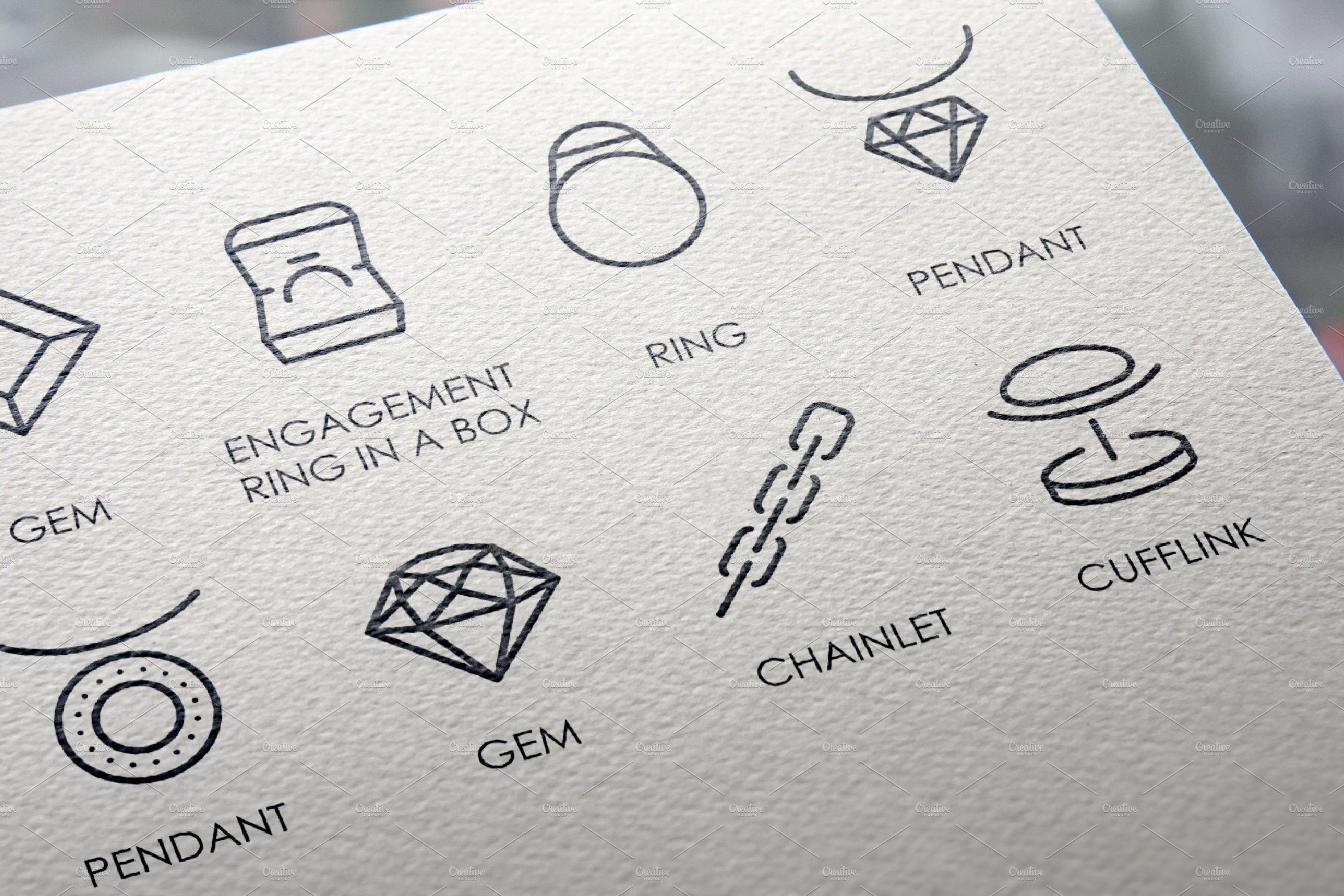 Jewelry thinline icons