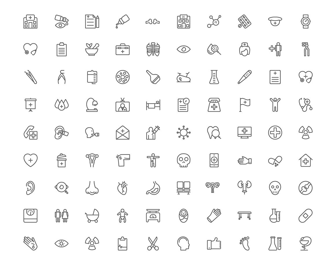 300 Medical Line Icons