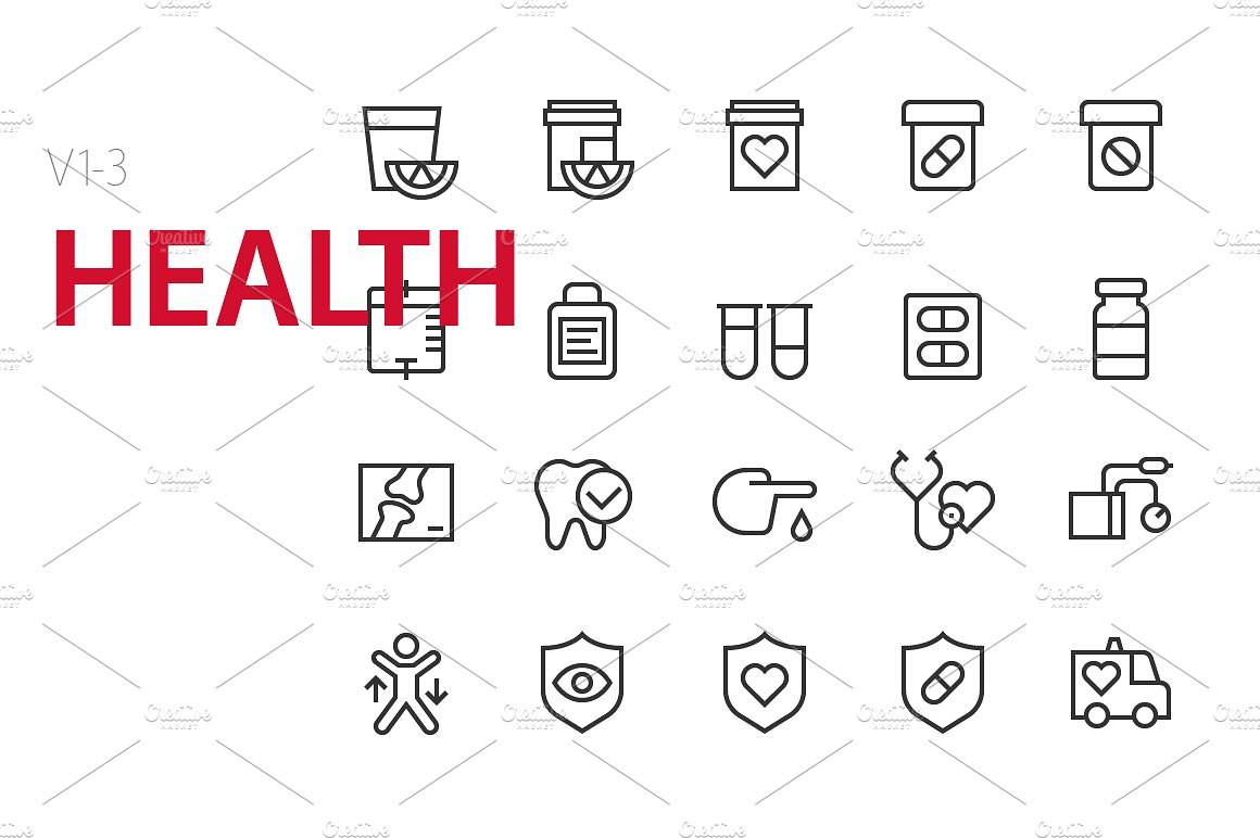 60 Health UI icons