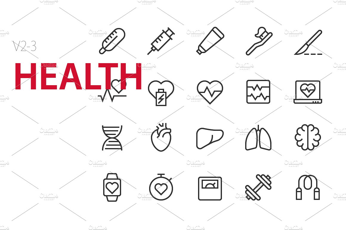 60 Health UI icons