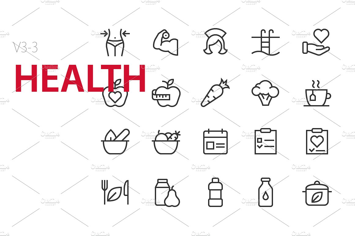 60 Health UI icons