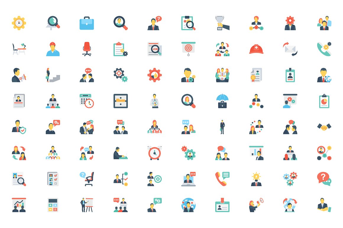 280 Flat Human Resouces Icons