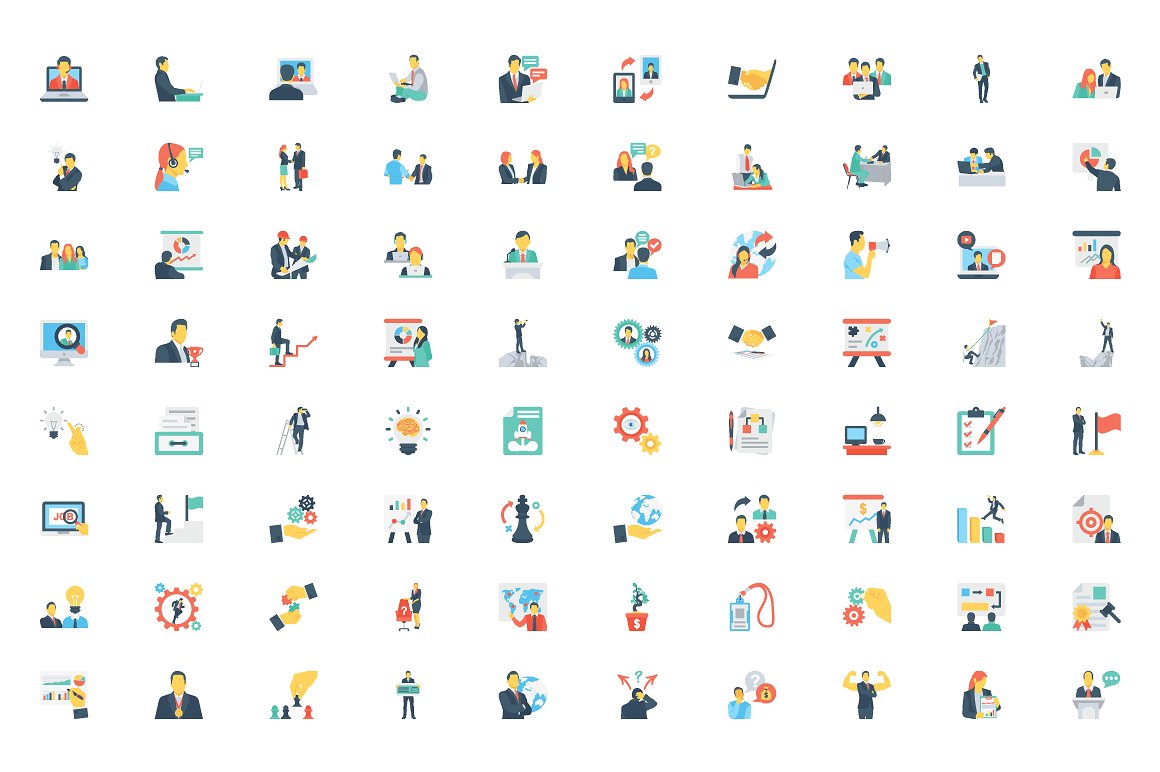 280 Flat Human Resouces Icons