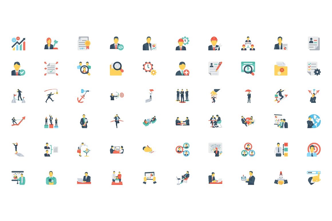 280 Flat Human Resouces Icons