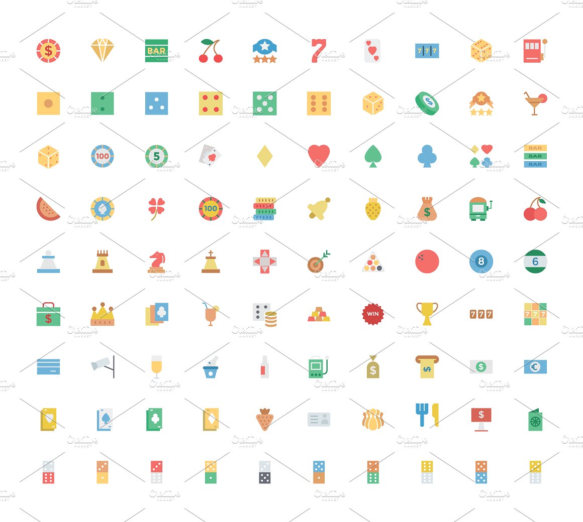 75 Casino Vector Icons