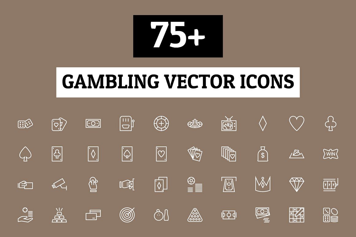 75 Gambling Vector Icons