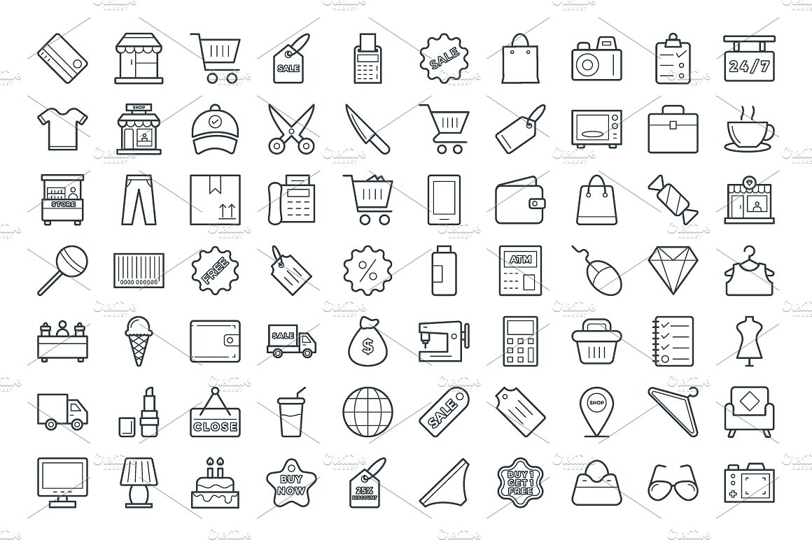 100 Shopping Vector Icons