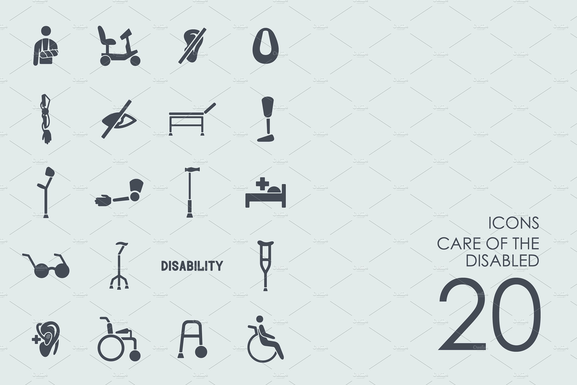 Care of the disabled icons