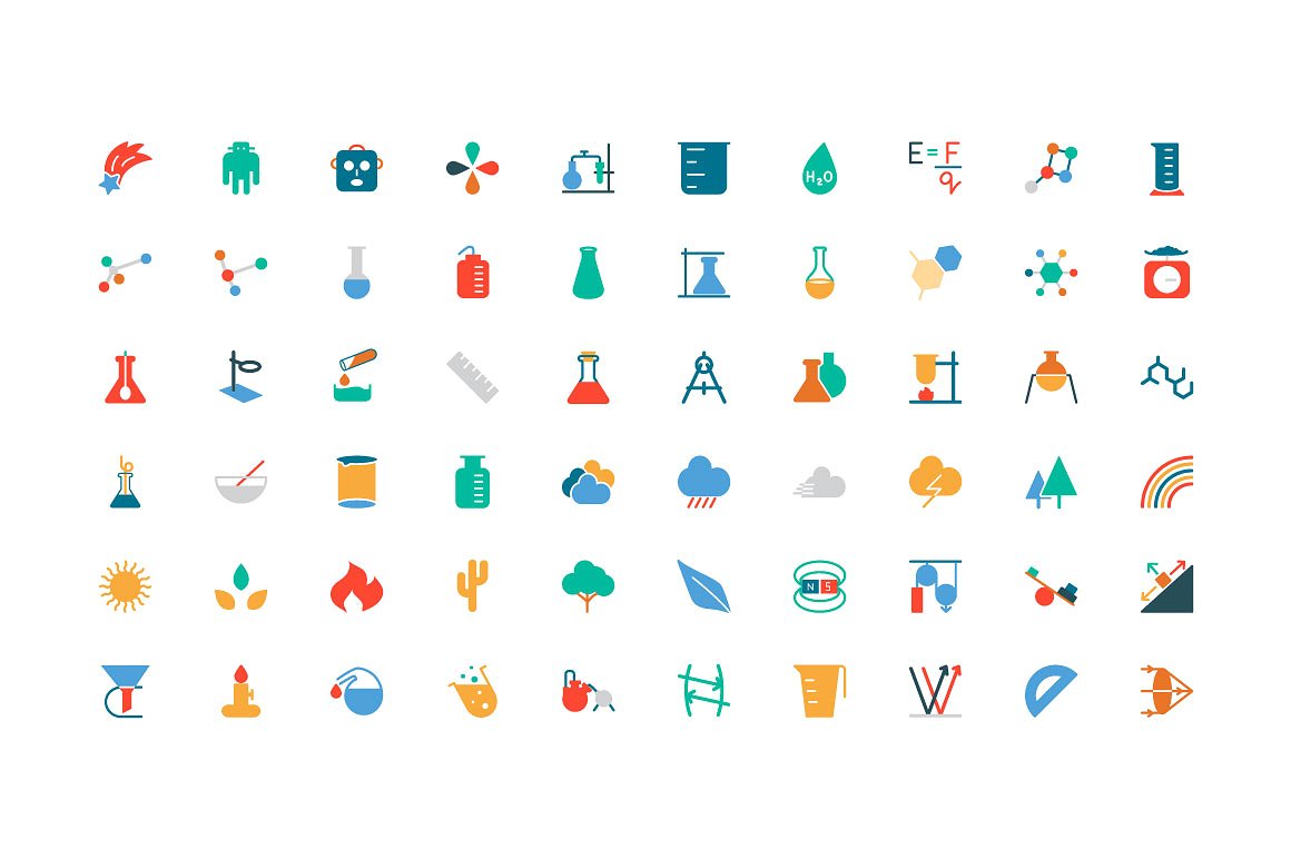 150 Science Colored Icons