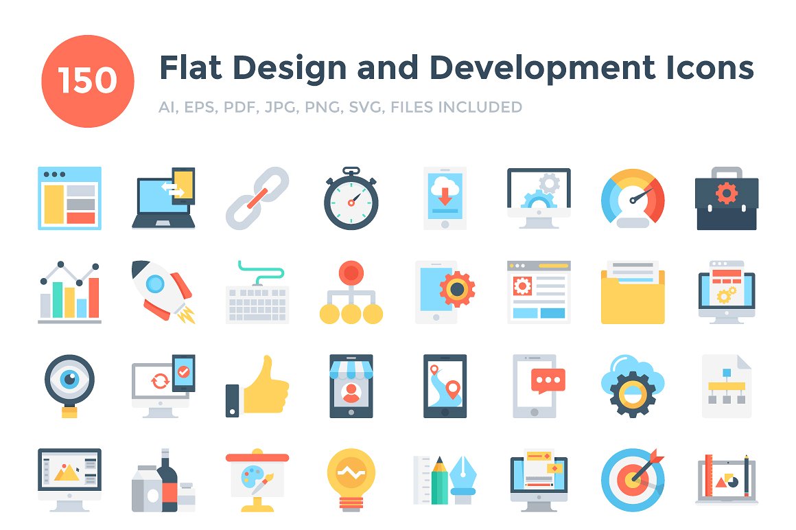 150 Flat Design -amp; Developm