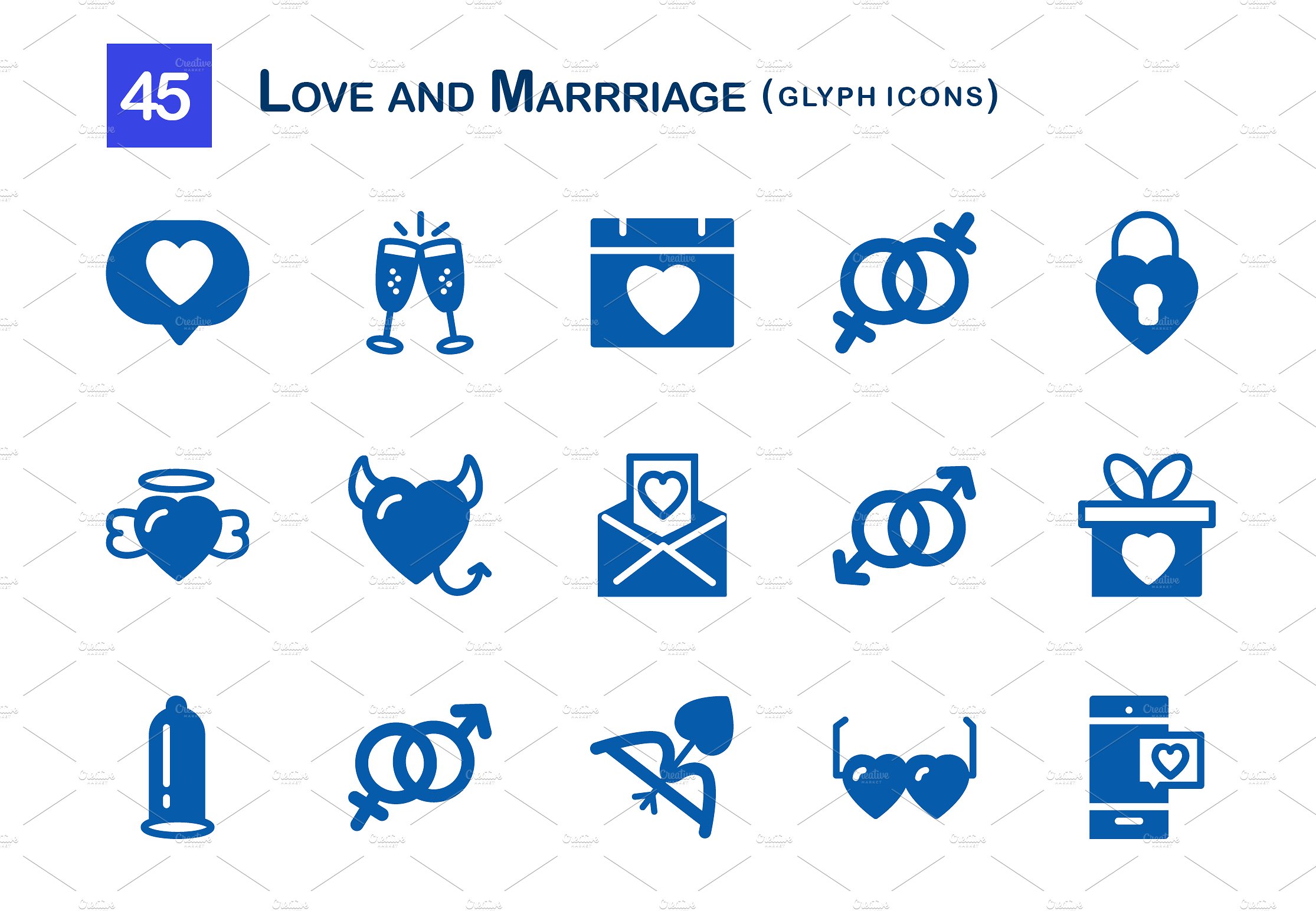 45 Love and Marriage Glyph Ico