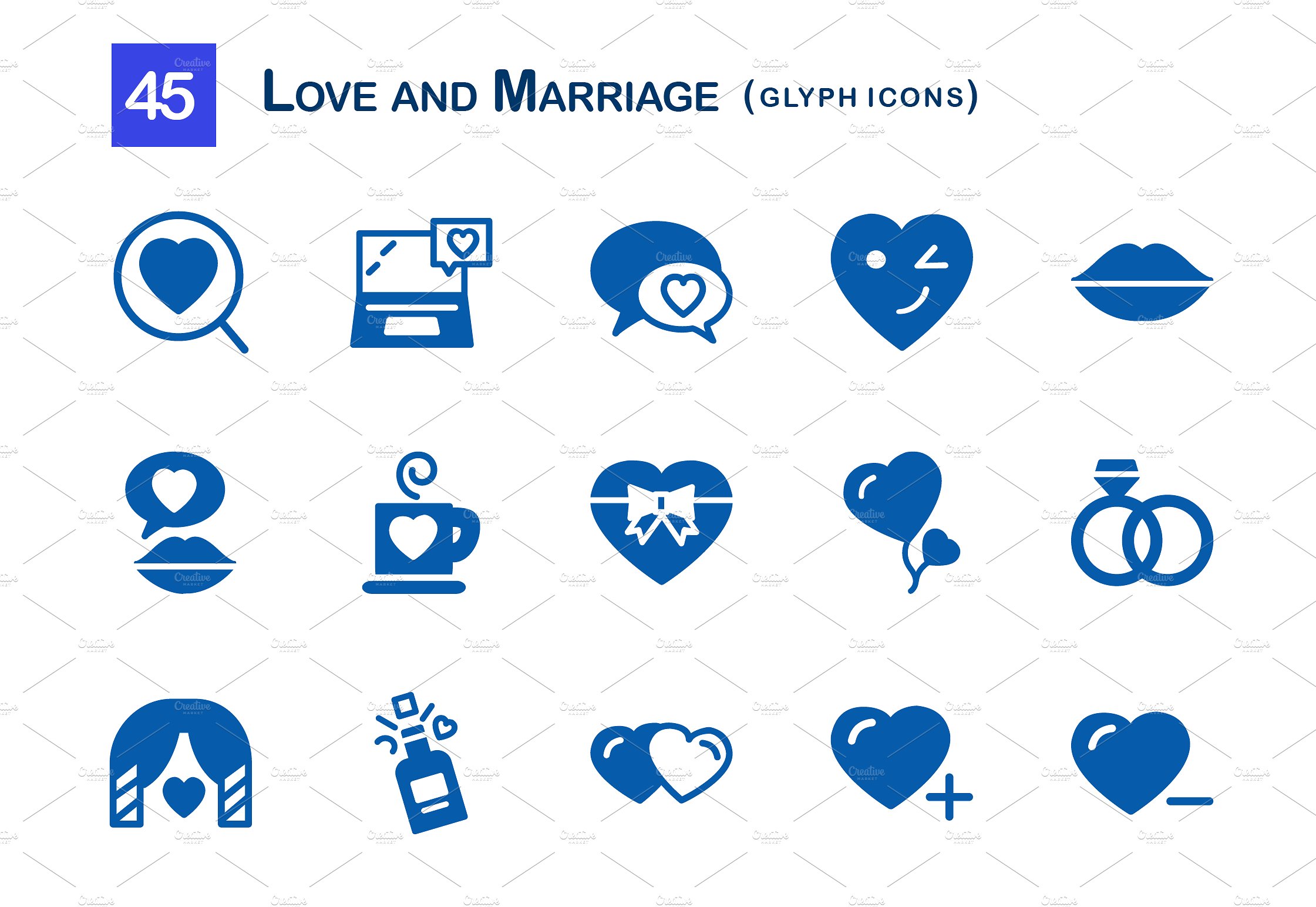 45 Love and Marriage Glyph Ico