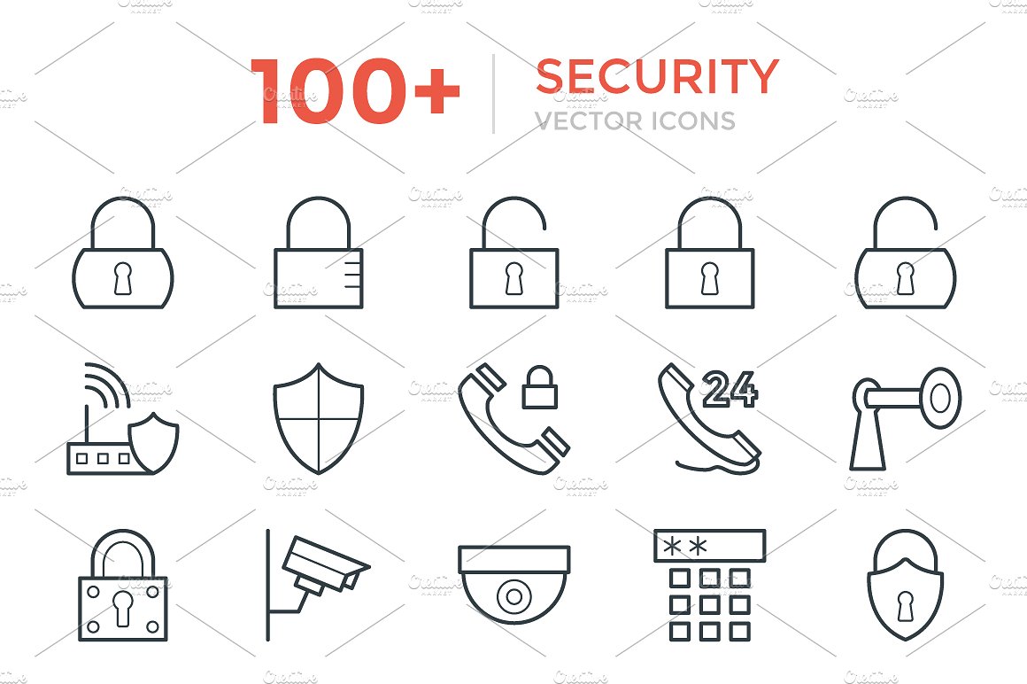 100 Security Vector Icons