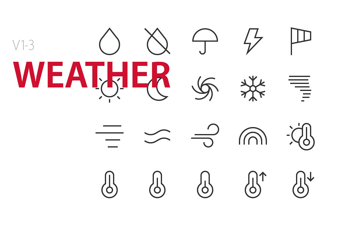 60 Weather UI icons