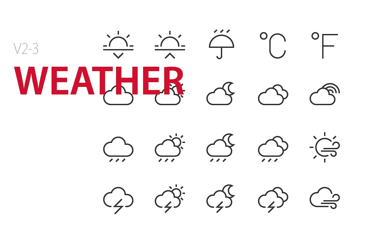 60 Weather UI icons