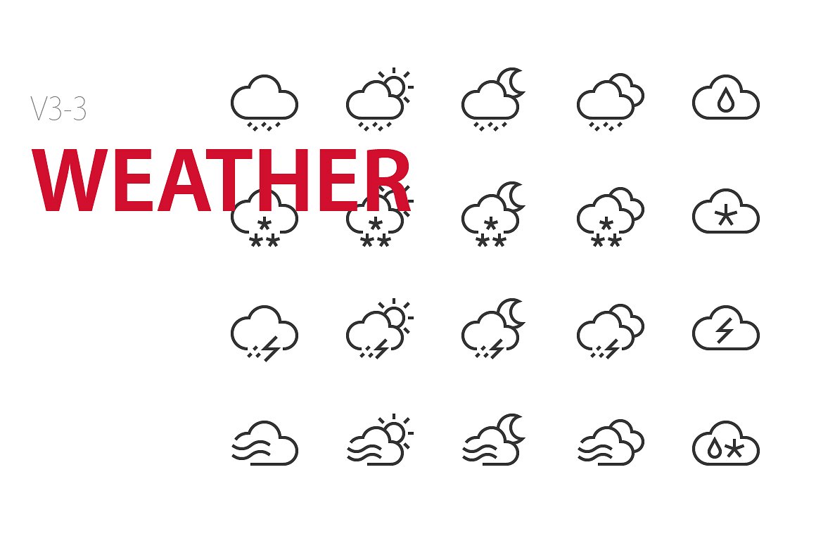 60 Weather UI icons