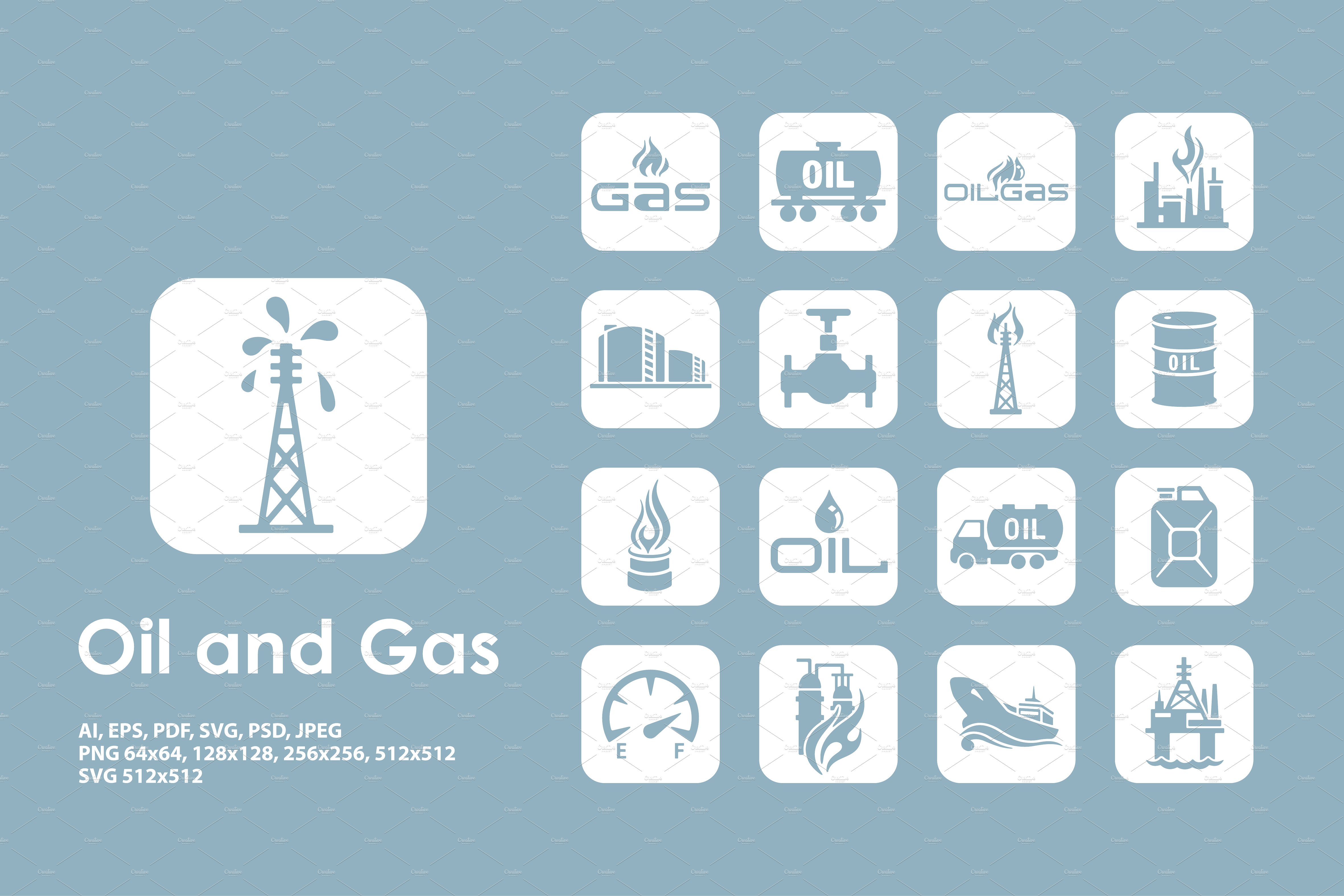 Oil and gas icons