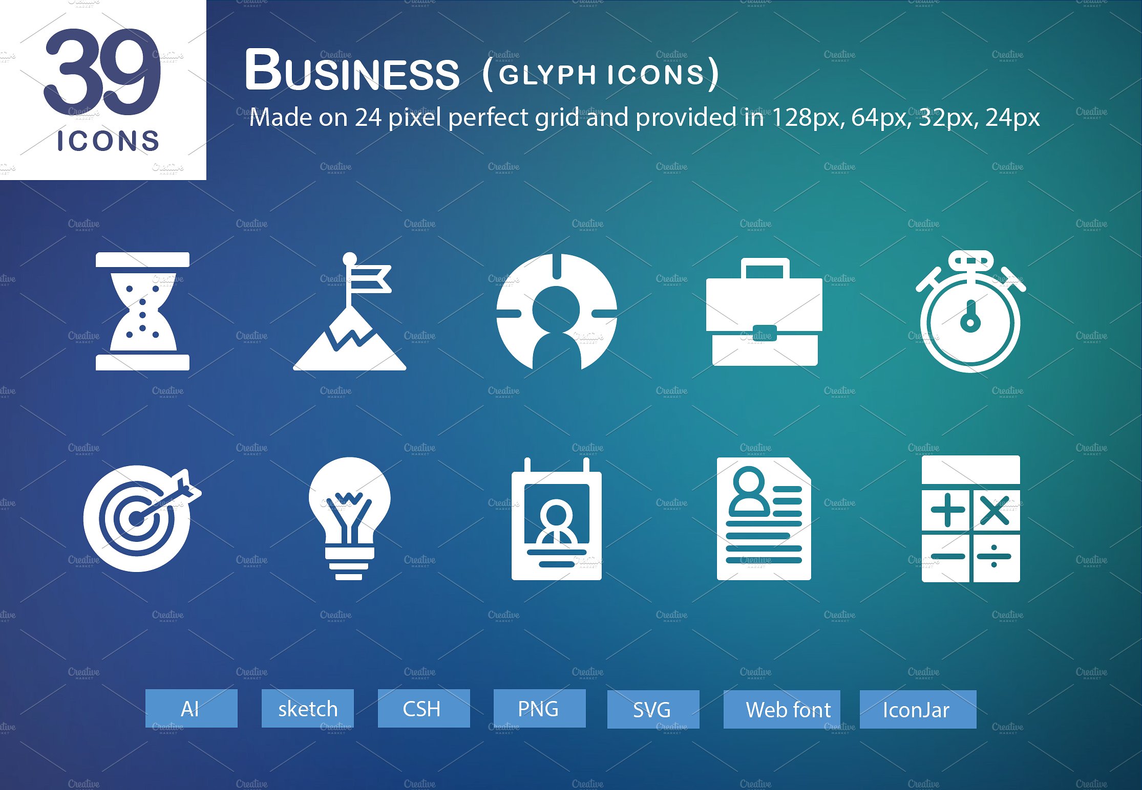 39 Business Glyph Icons