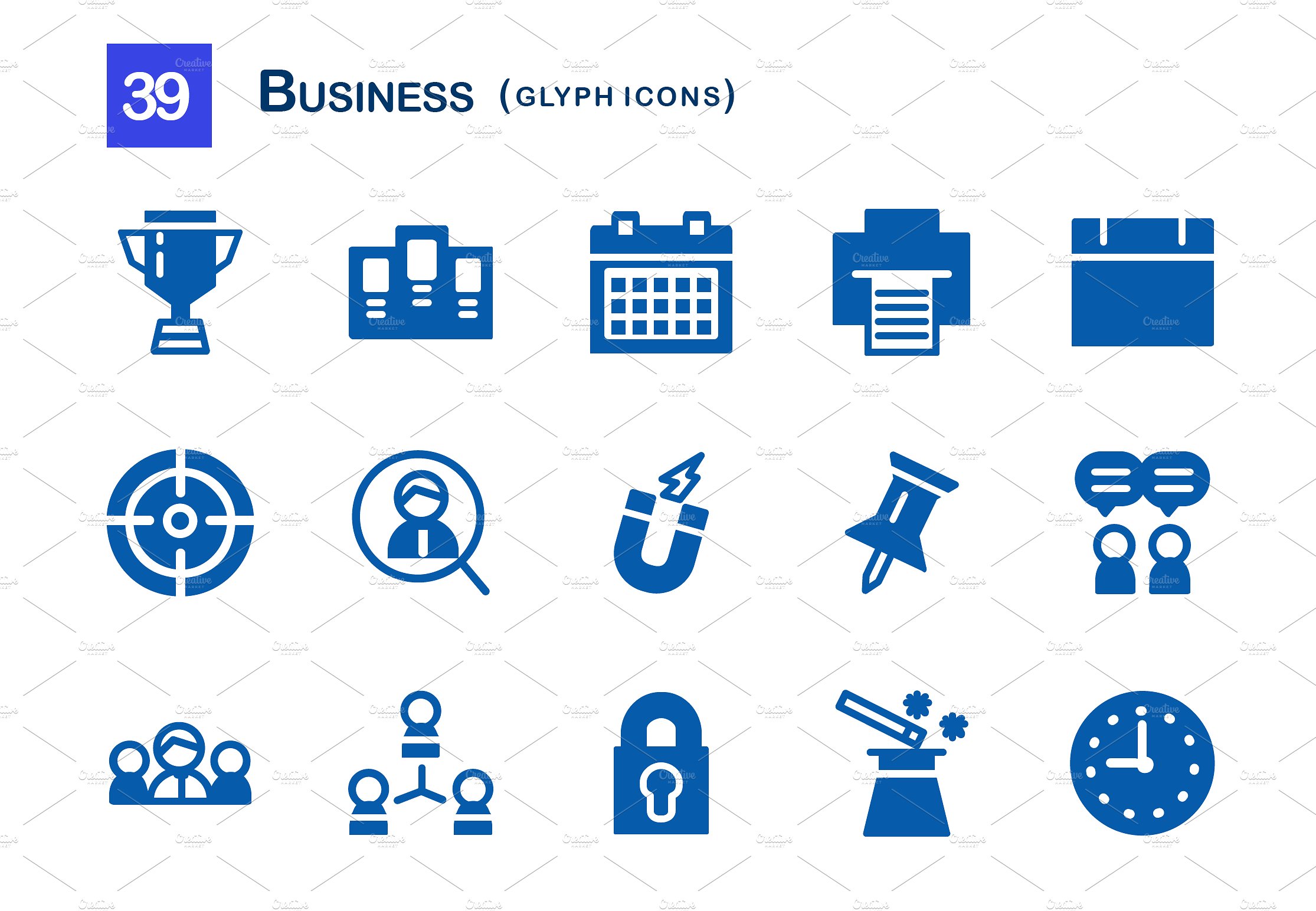 39 Business Glyph Icons