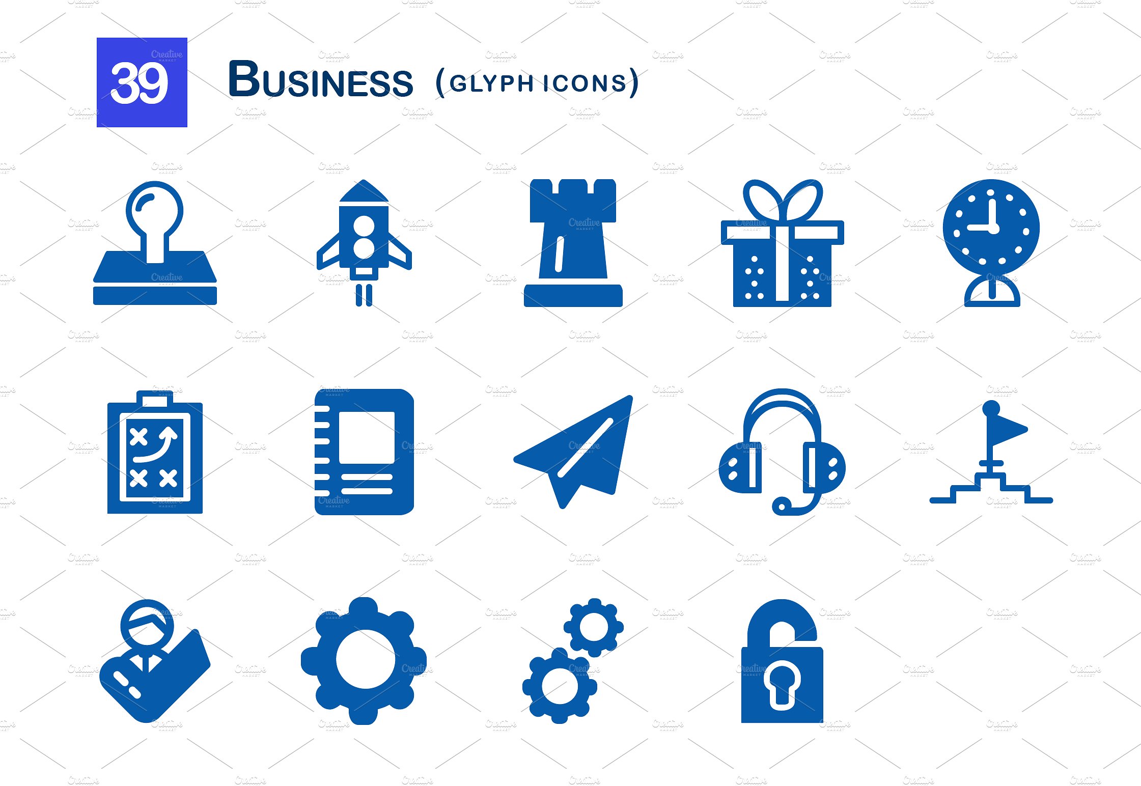 39 Business Glyph Icons