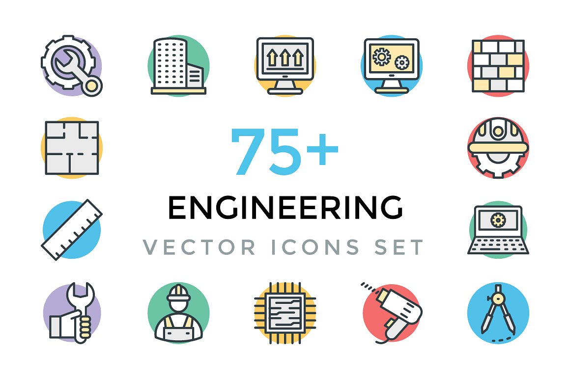 75 Engineering Vector Icons