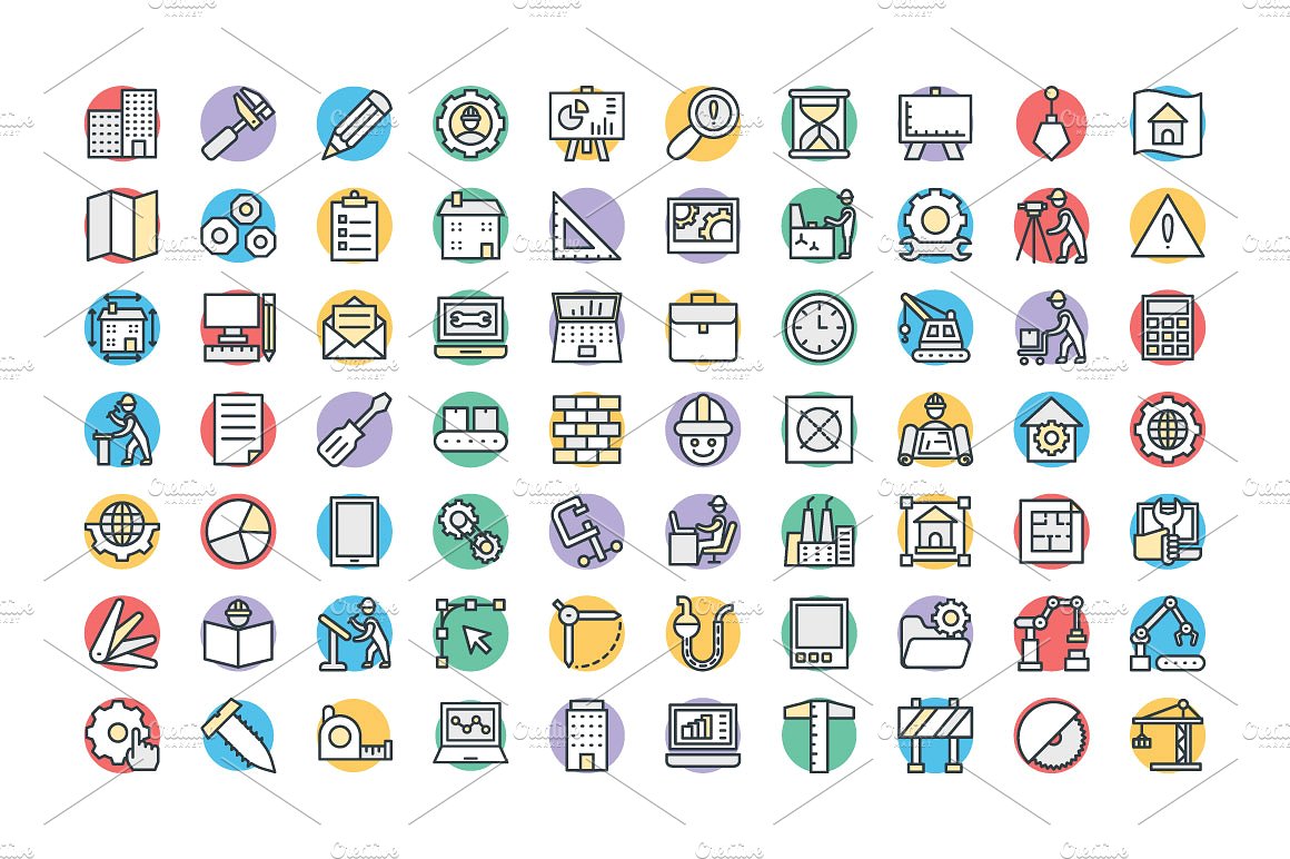 75 Engineering Vector Icons