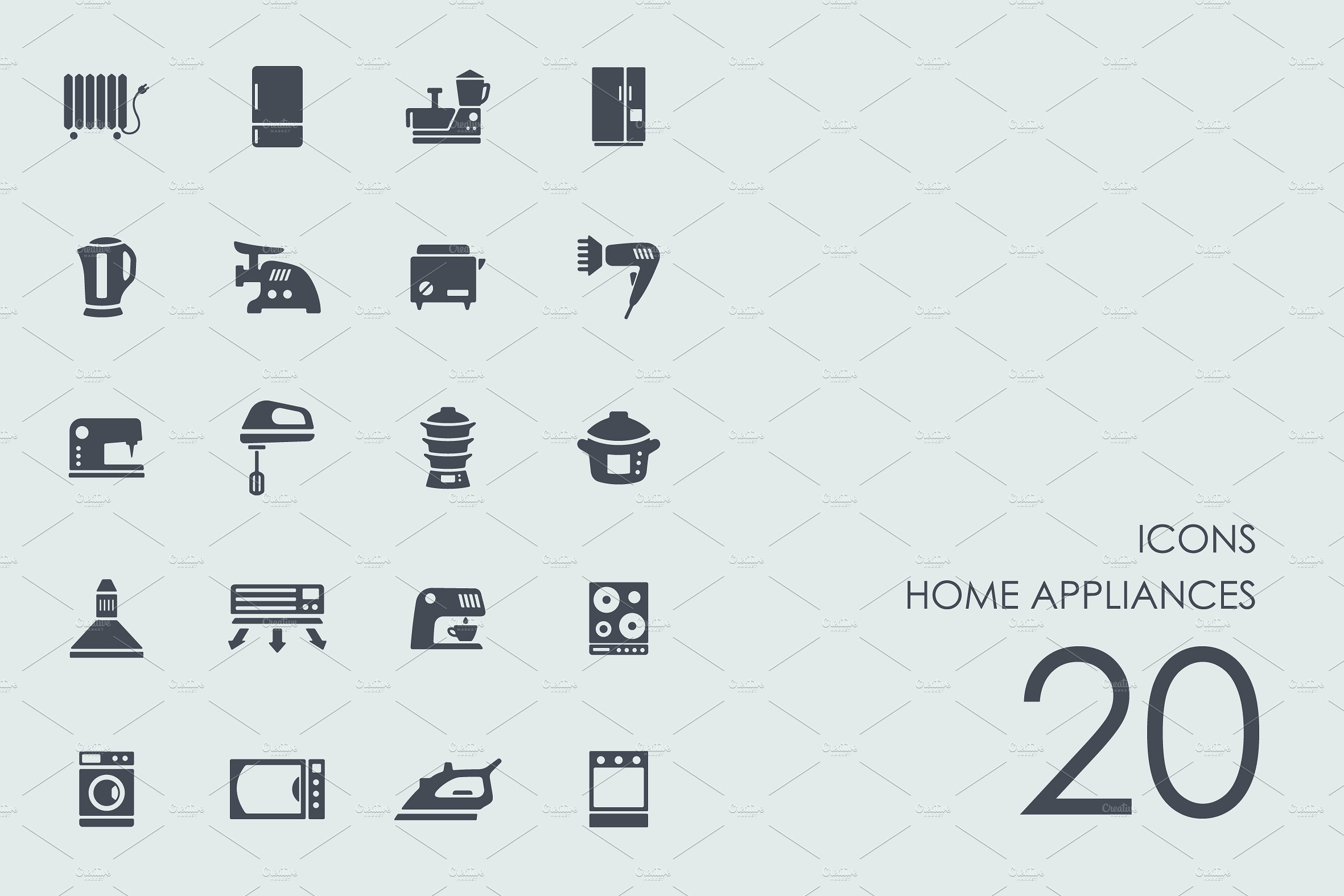 Home appliances icons