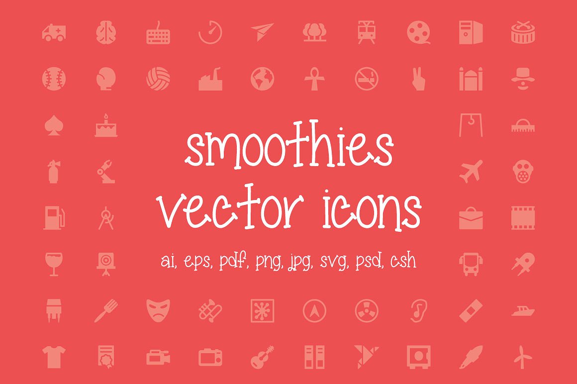 350 Smoothies Vector Icons