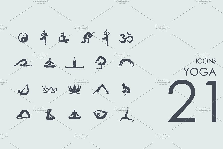 21 Yoga icons