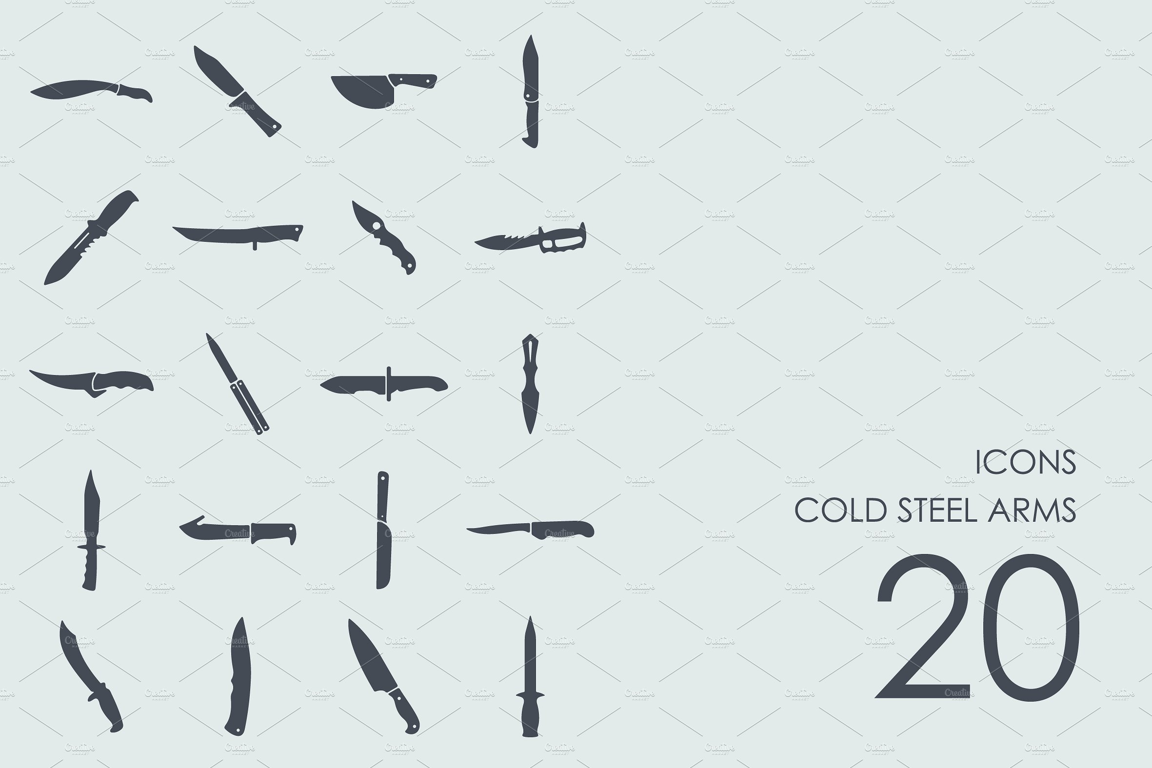 Cold steel arms icons