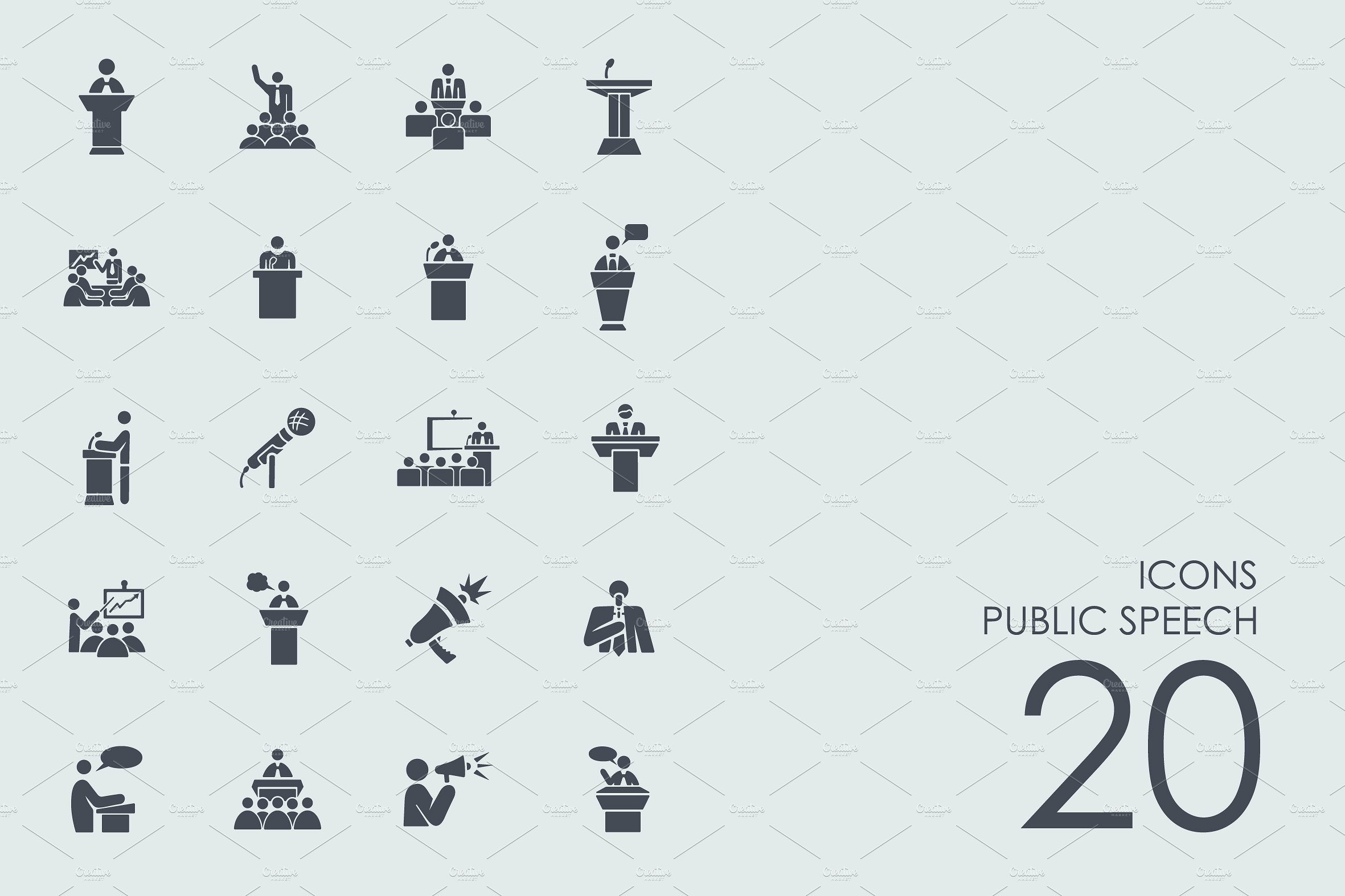 Public speech icons