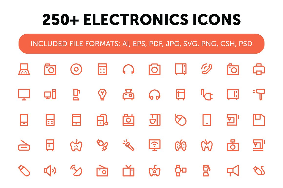 250 Electronics Icons