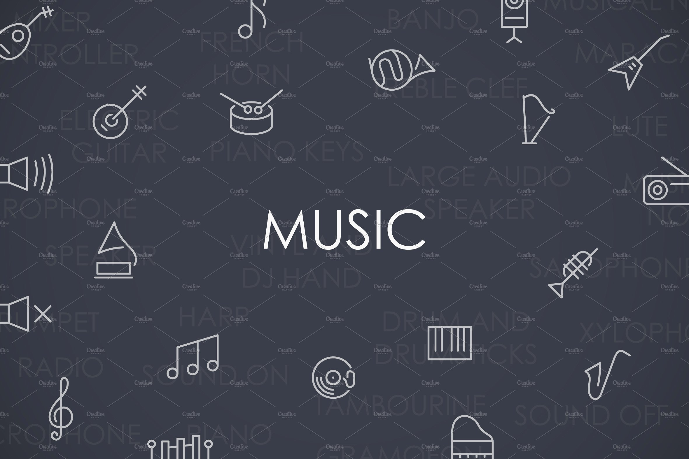 Music thinline icons