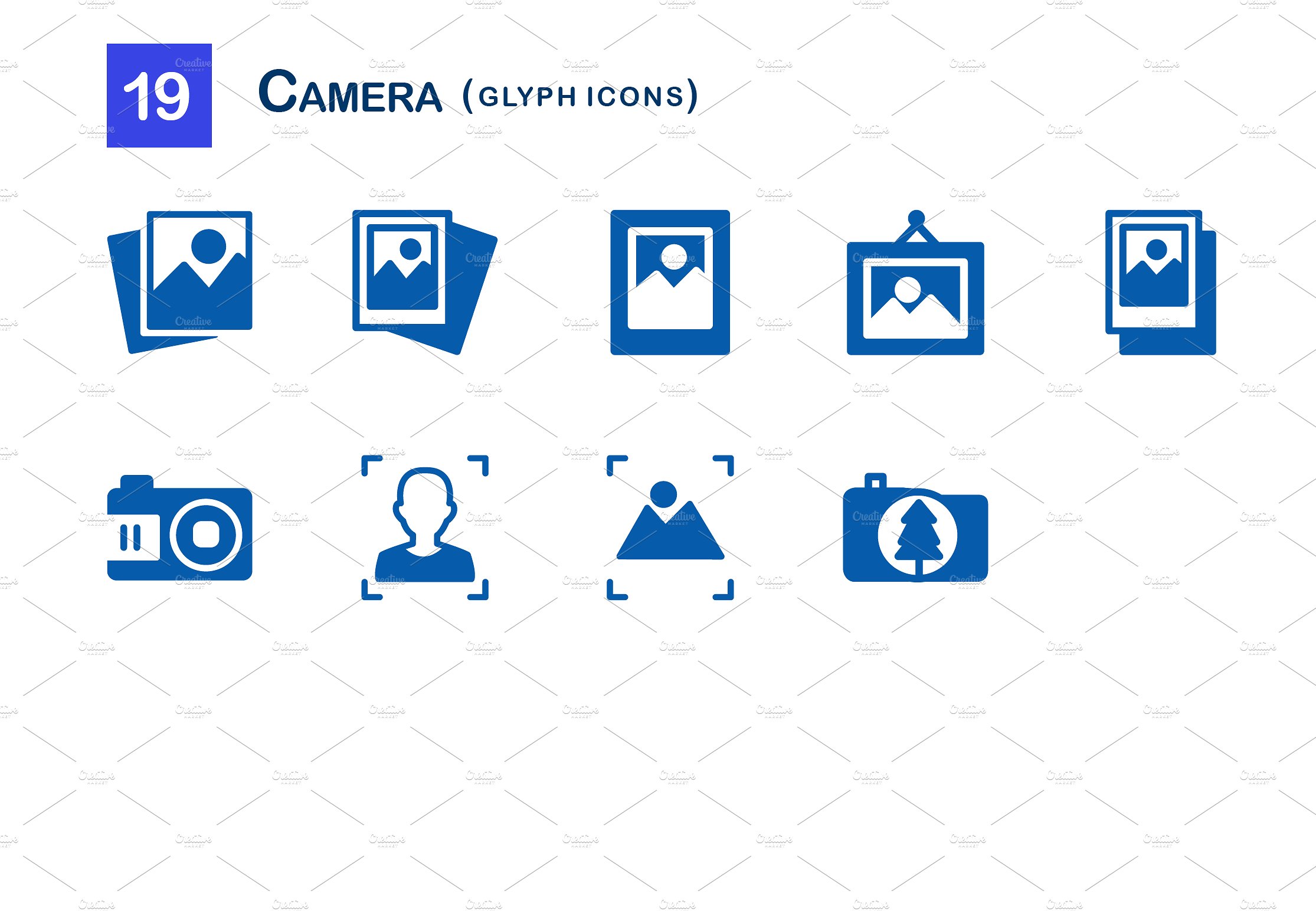 19 Camera Glyph Icons