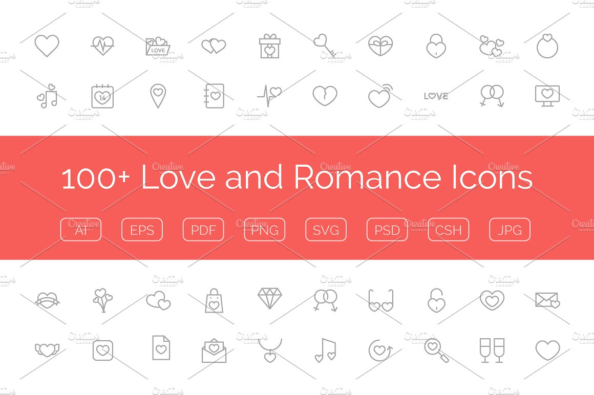 100 Love and Romance Vector I