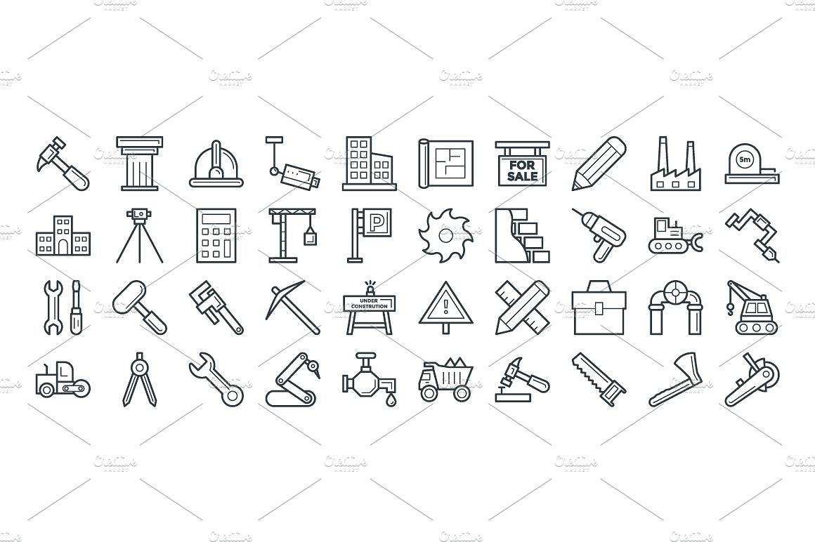 100 Construction Vector Icons