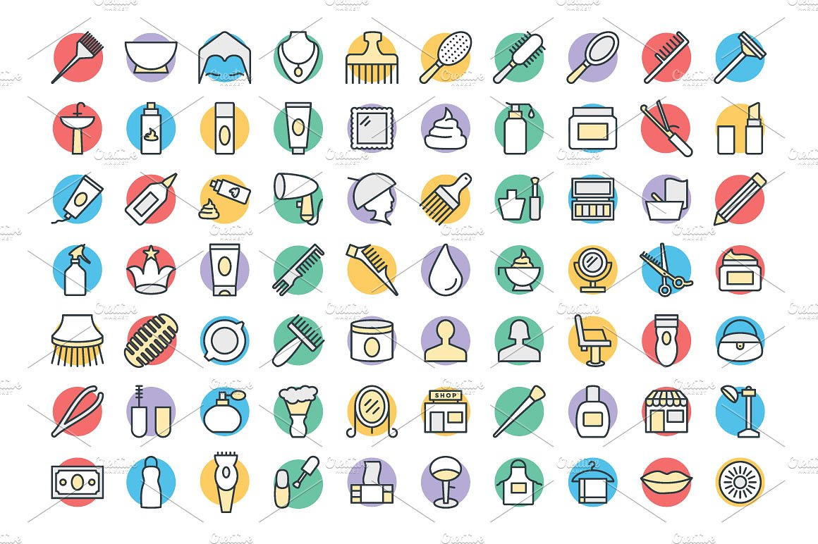 100 Hair Salon Vector Icons