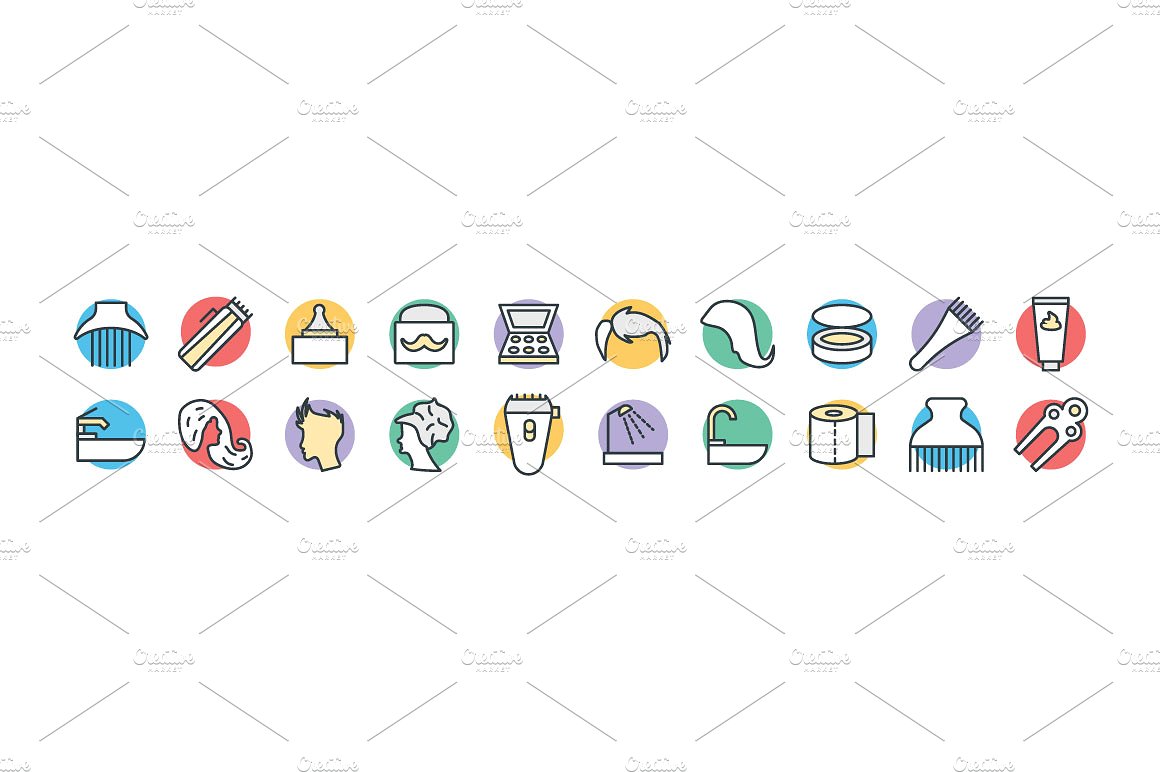 100 Hair Salon Vector Icons