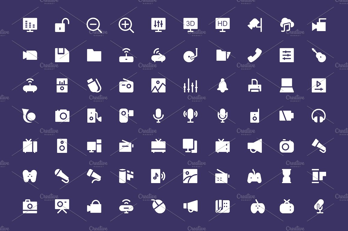 250 Multimedia Vector Icons