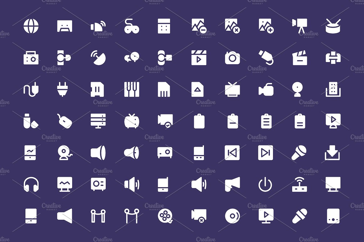 250 Multimedia Vector Icons