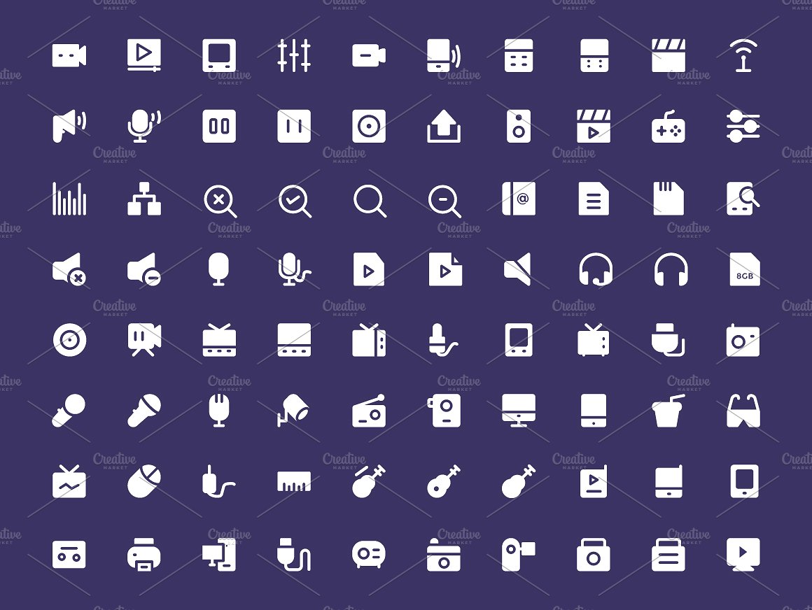 250 Multimedia Vector Icons